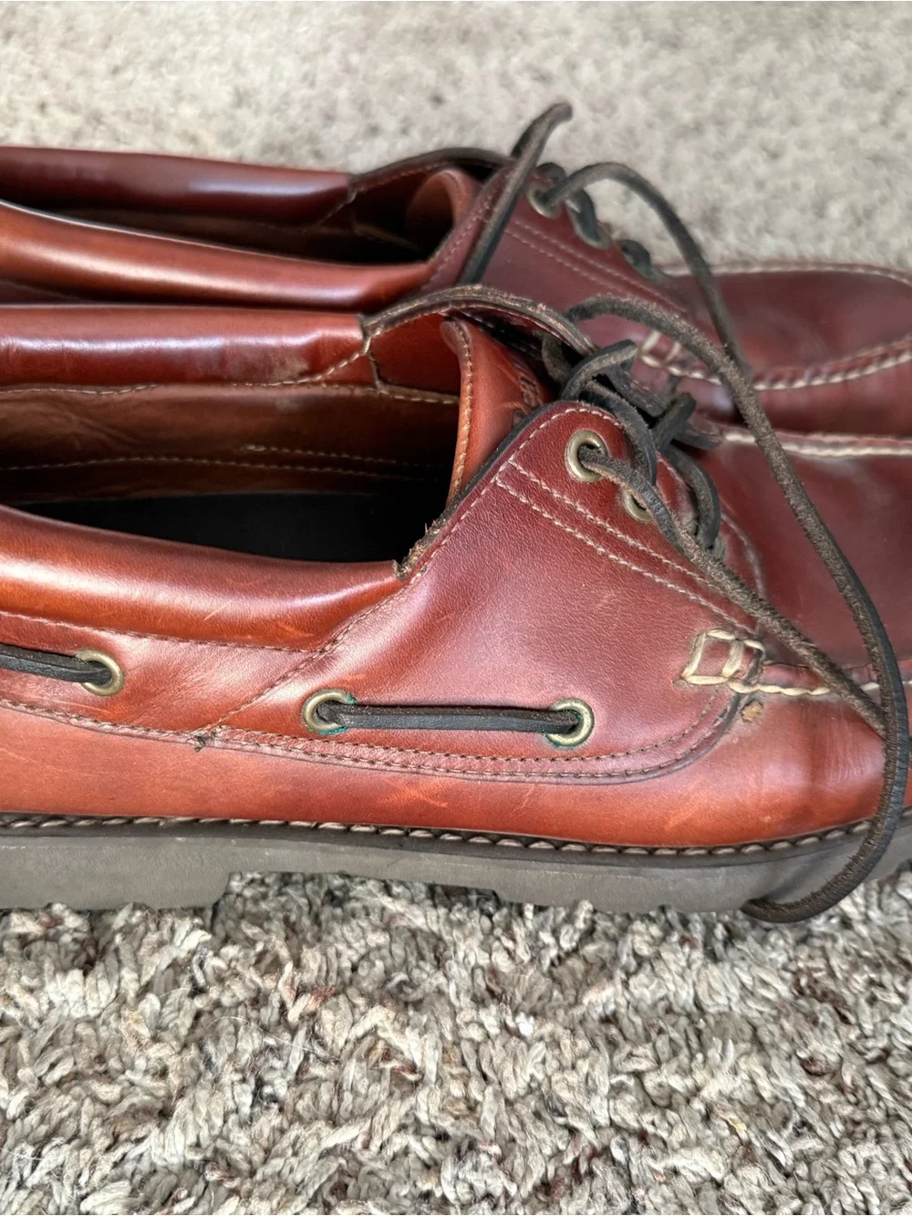 L.L. Bean Men's 3-Eye Lug Sole Leather Boat Shoes